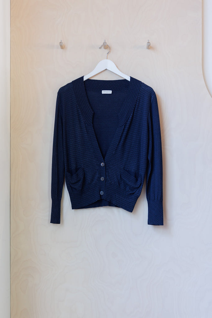Dries Van Noten Patterned Cardigan - Navy