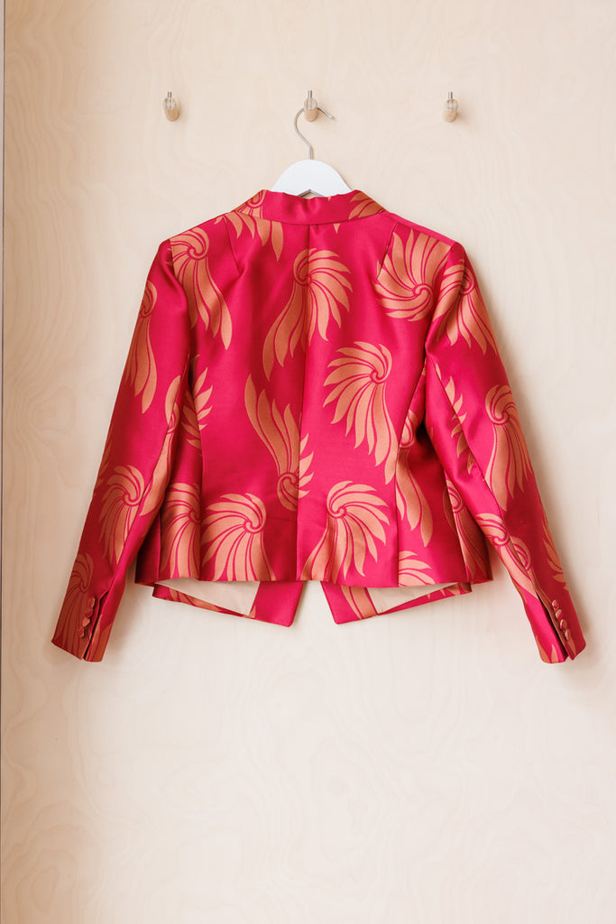 Dries Van Noten Satin Brocade Jacket - Ruby