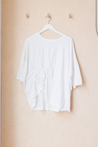 Y's by Yohji Yamamoto Shirred T-Shirt - White