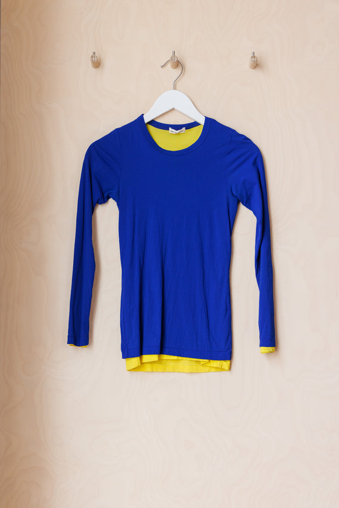 Comme Des Garçons Double Layer Top - Blue/Yellow