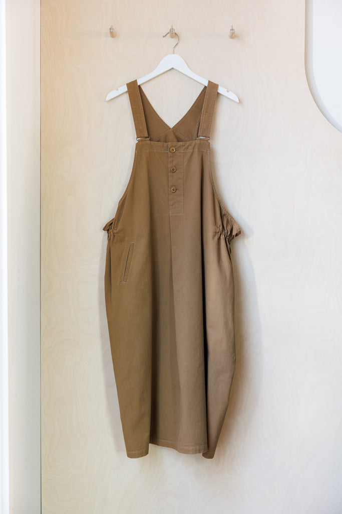Y's by Yohji Yamamoto Side String Pinafore Dress - Tan