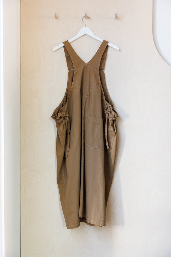 Y's by Yohji Yamamoto Side String Pinafore Dress - Tan