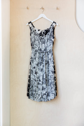 Dries Van Noten Floral A-Line Dress - Black/Cream/Pink