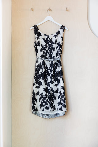 Dries Van Noten Floral A-Line Dress - Black/Cream/Pink