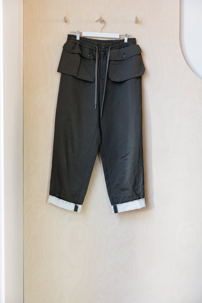 Y's by Takeshi Kosaka Flap Pocket Pants - Khaki