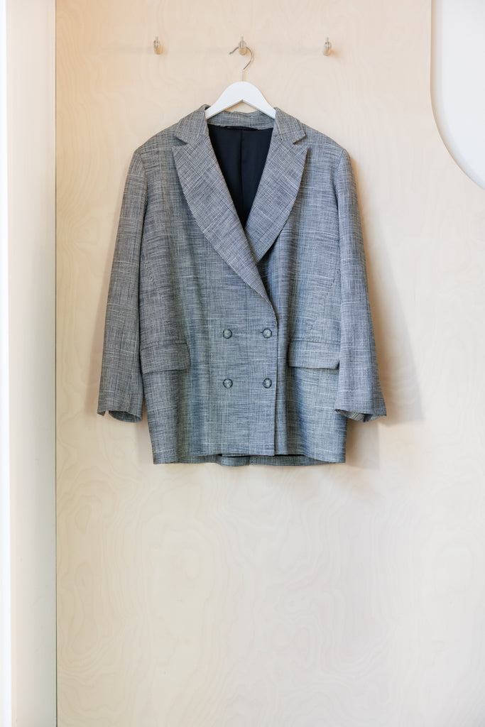 Mahsa Gentleman Check Blazer - Black/White