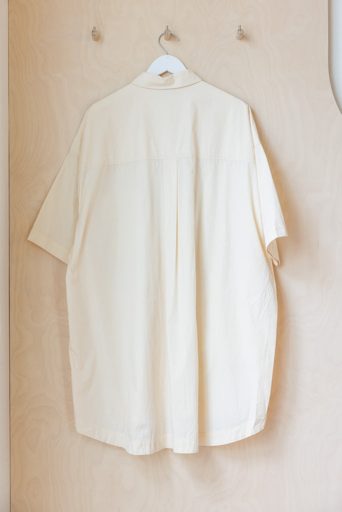 Tartan Organic Cotton Big Shirt - Cream