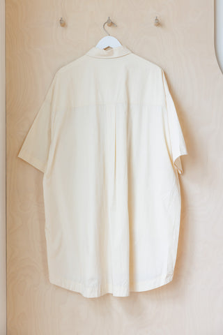 Tartan Organic Cotton Big Shirt - Cream