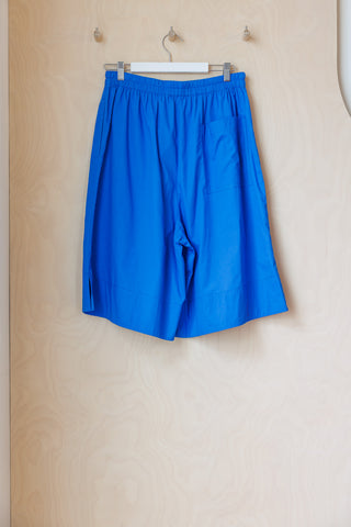 Tartan Organic Cotton Big Shorts - Blue