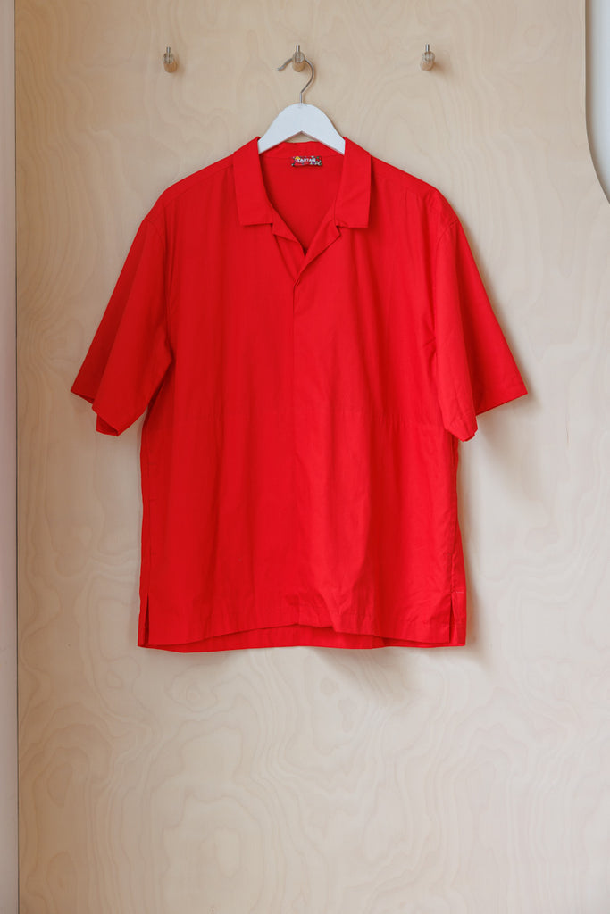 Tartan Organic Cotton Short Sleeve Shirt - Sample Red