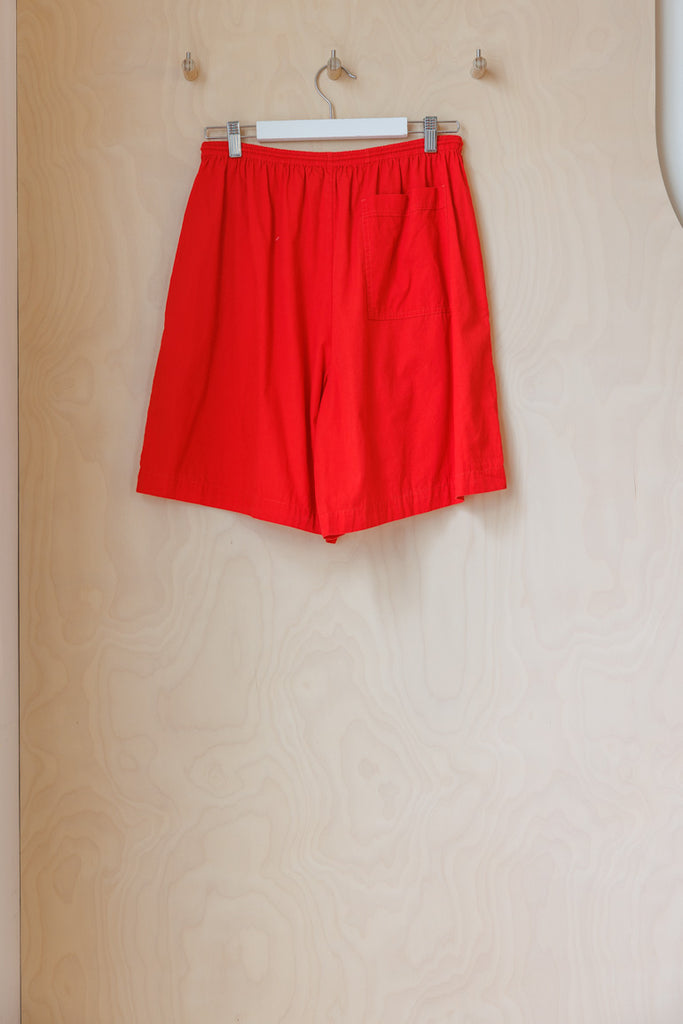 Tartan Organic Cotton Jomid Shorts - Red