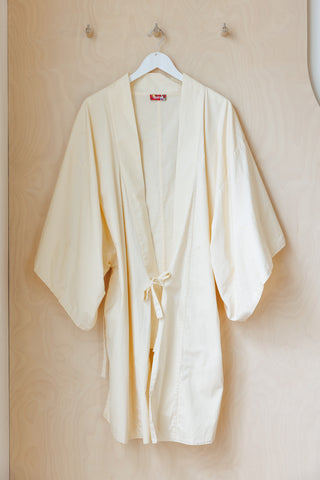 Tartan Organic Cotton Robe - Cream