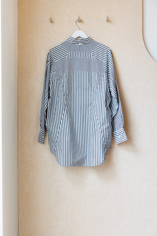 Y's by Yohji Yamamoto  Striped Panel Shirt - Black/White