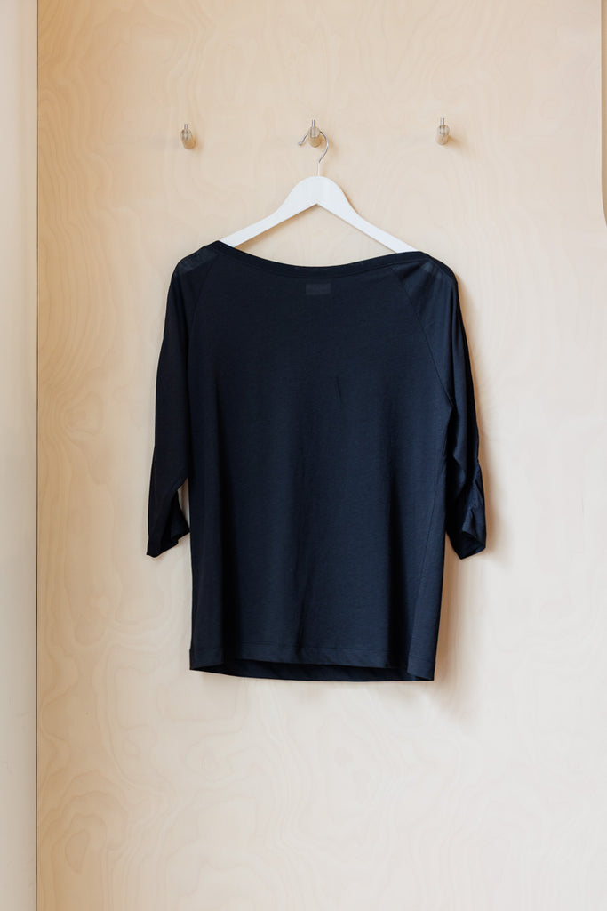 Dries Van Noten Raglan Boat Neck T-Shirt - Black