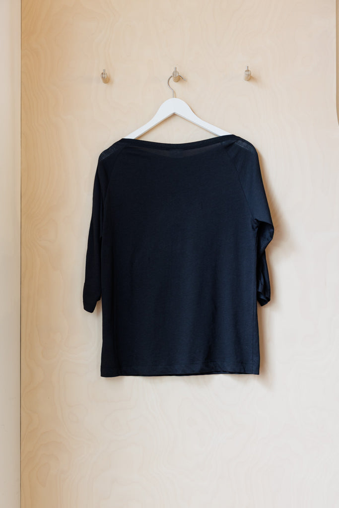 Dries Van Noten Raglan Boat Neck T-Shirt - Black