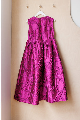 Dries Van Noten Doni Crinkle Dress - Fuchsia