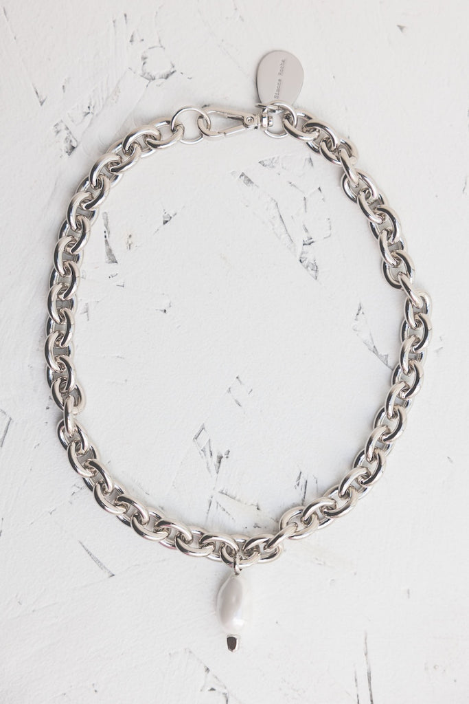 Pearl & Crystal Pendant Chain Necklace