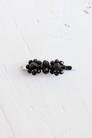 Mini Flower Hair Clip - Jet