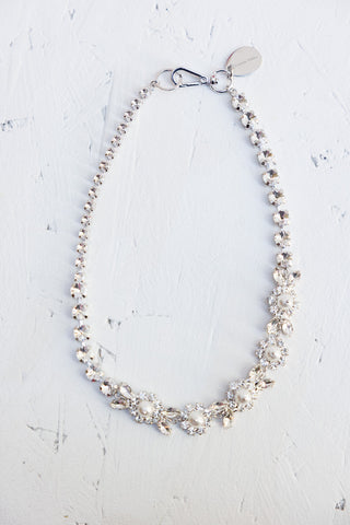 Pearl & Crystal Daisy Floret Necklace