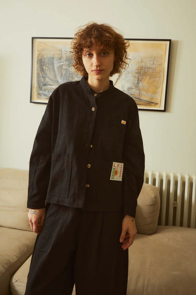 Wide Chore Coat Longline - Black