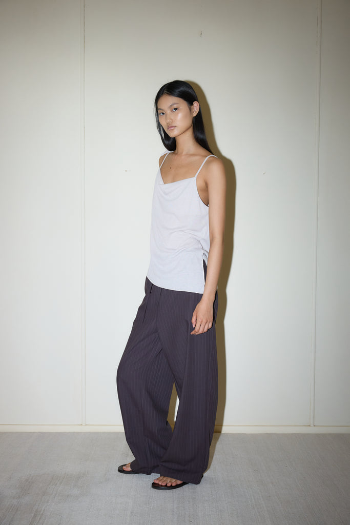 Drawcord Wool Pant - Licorice