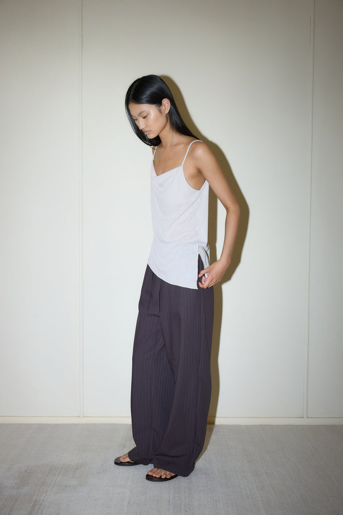 Drawcord Wool Pant - Licorice