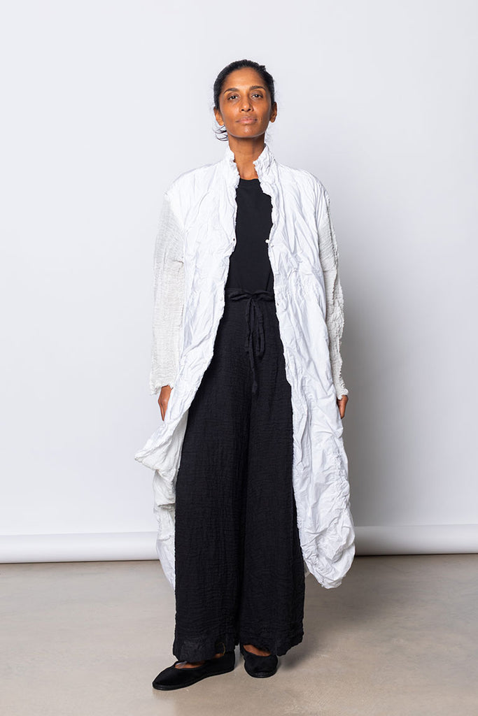 Washed & Crushed Coat - White