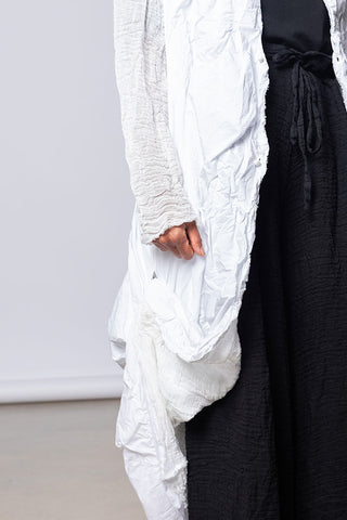 Washed & Crushed Coat - White