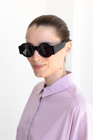Dries Van Noten Round Sunglasses - Black