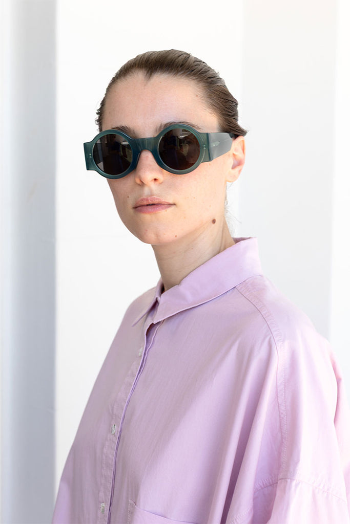 Dries Van Noten Round Sunglasses - Teal
