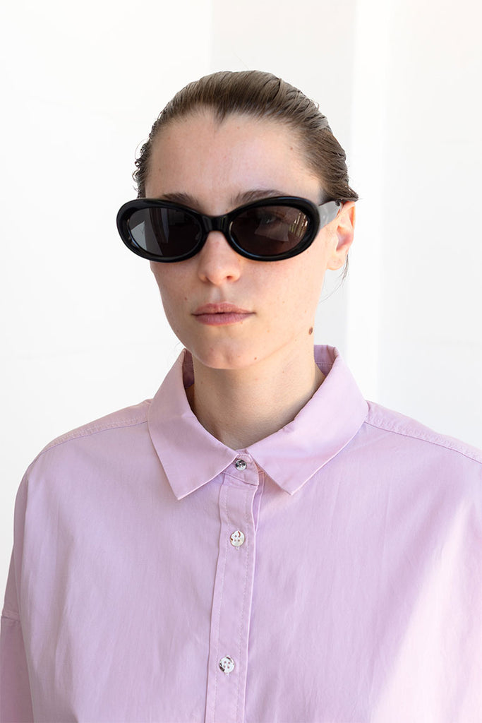 Dries Van Noten Oval Sunglasses - Black