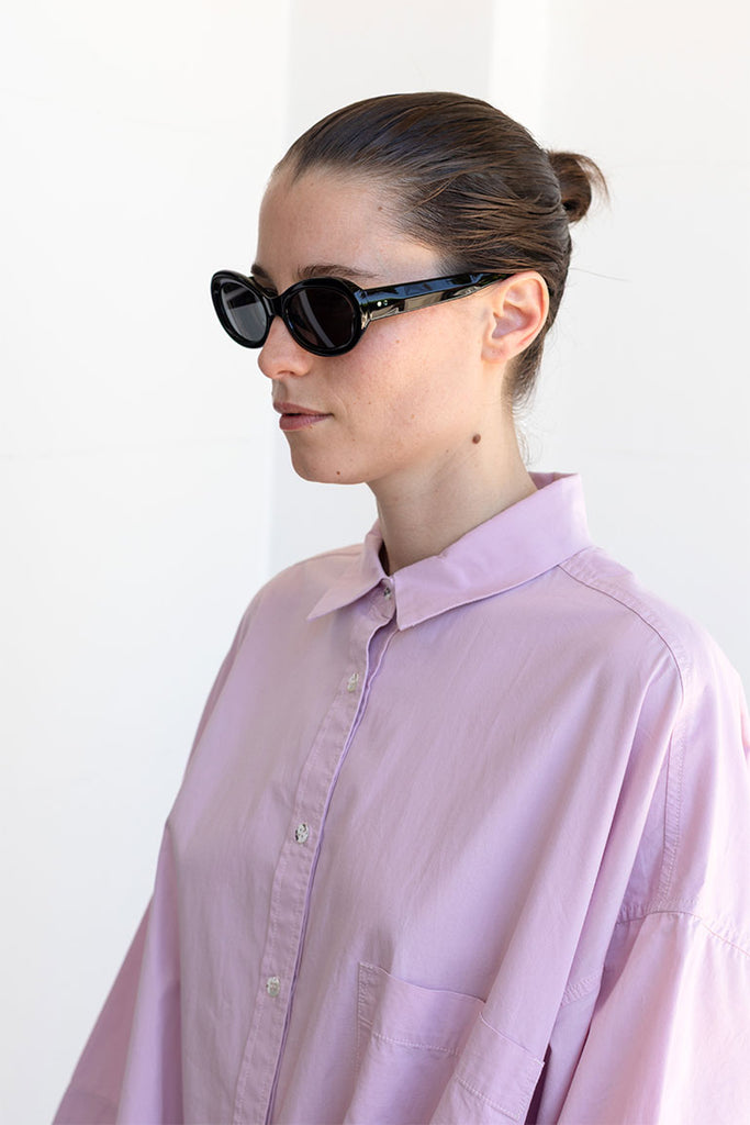 Dries Van Noten Oval Sunglasses - Black