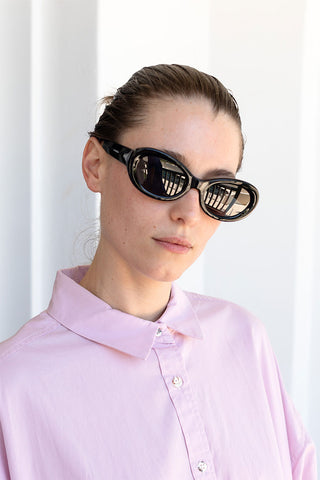 Dries Van Noten Oval Sunglasses - Black
