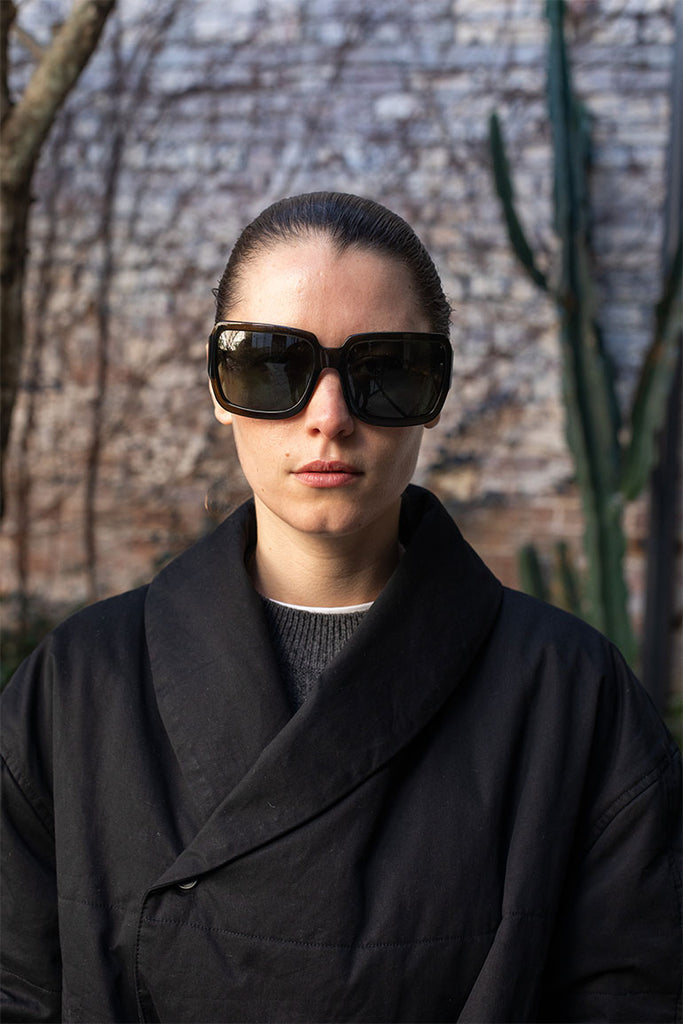 Dries Van Noten Oversized Acetate Sunglasses - Khaki