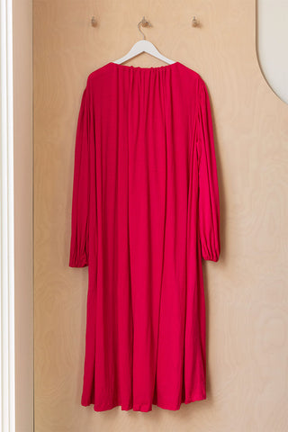 Sofie D'Hoore Puff Sleeve Wool Dress - Fuchsia