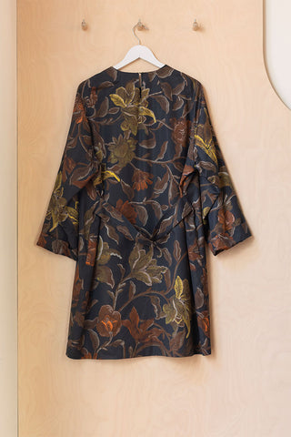 Dries Van Noten Floral Shift Dress - Grey/Brown