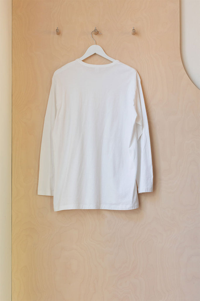 Y's by Yohji Yamamoto Logo Long Sleeve T-Shirt - White