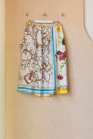 Comme Des Garçons Girl Bow Pocket Skirt - Floral/Horsebit