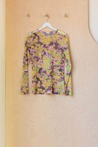 Dries Van Noten Heste Mesh Top - Yellow/Pink