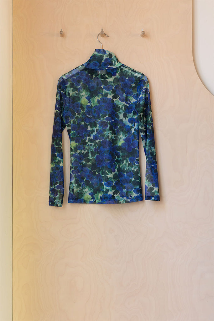 Dries Van Noten Mesh Turtleneck - Blue/Green