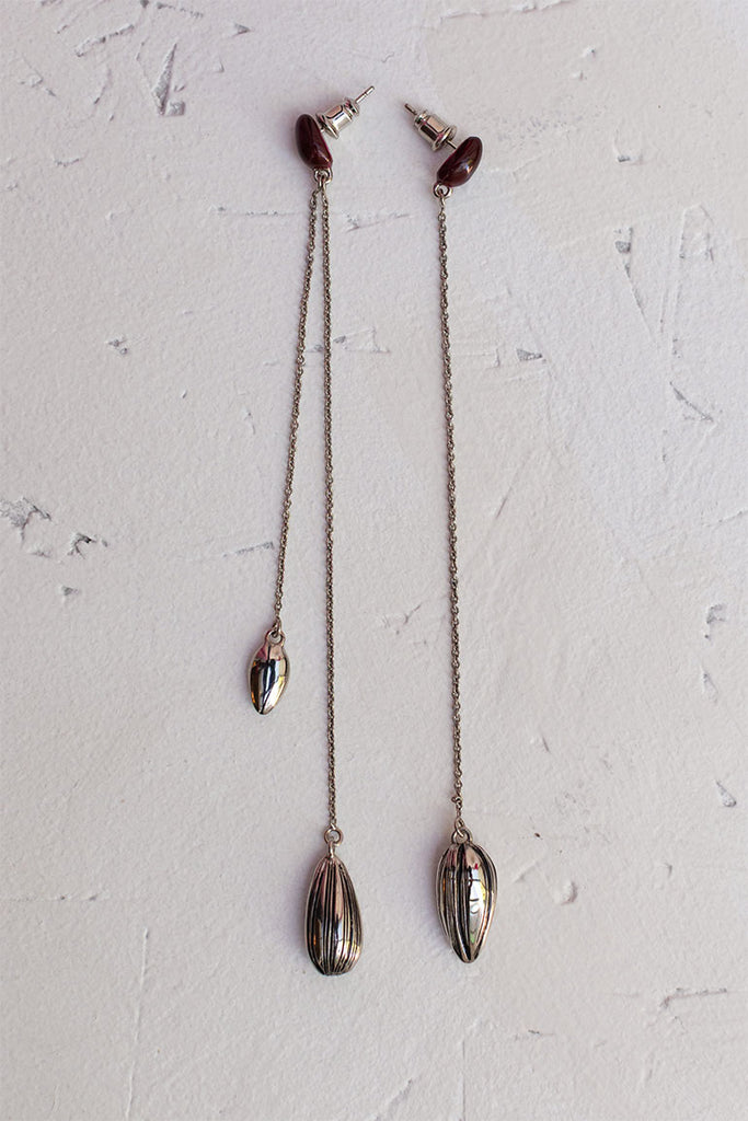 Asymmetric Girasol Earrings - Silver