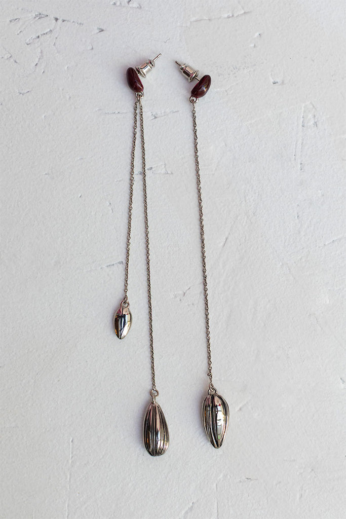 Asymmetric Girasol Earrings - Silver