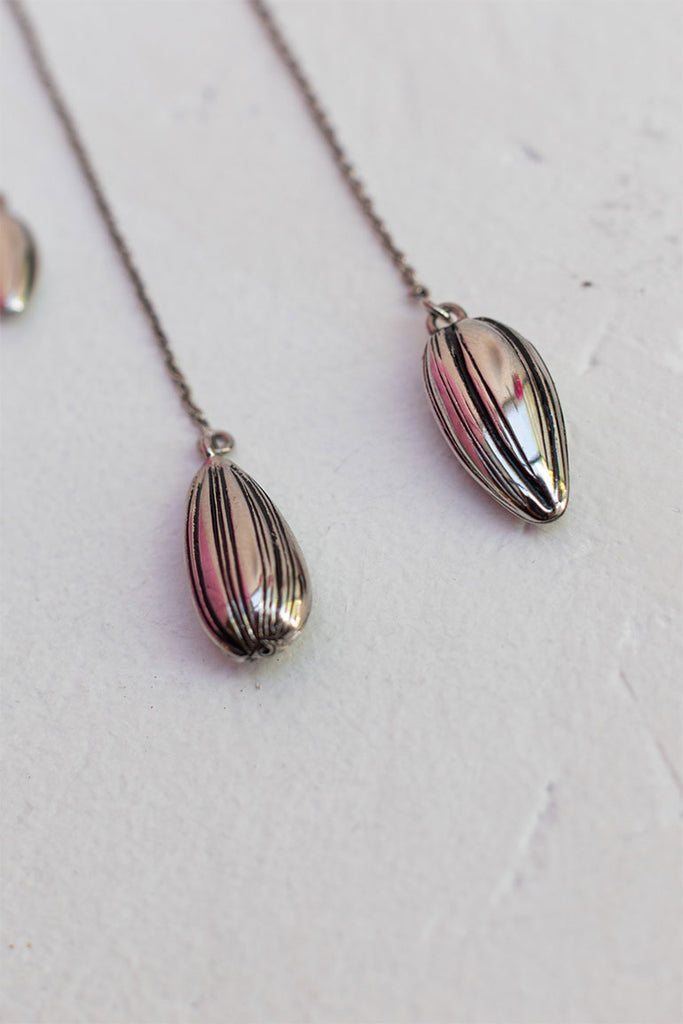 Asymmetric Girasol Earrings - Silver