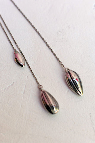 Asymmetric Girasol Earrings - Silver