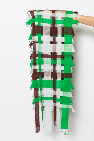 Raschel Weave Stole - Green Hued
