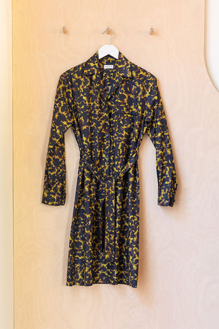 Dries Van Noten Abstract Print Shirt Dress - Khaki