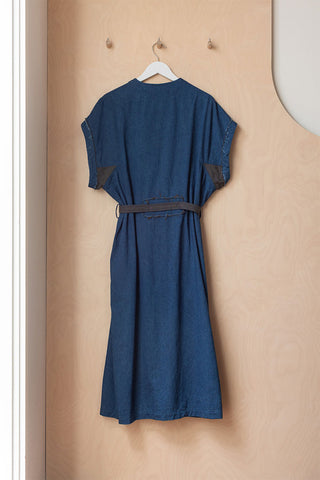 Y's by Yohji Yamamoto Denim Shirt Dress - Indigo/Grey