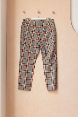 Dries Van Noten Plaid Pants - Black/Orange/Cream