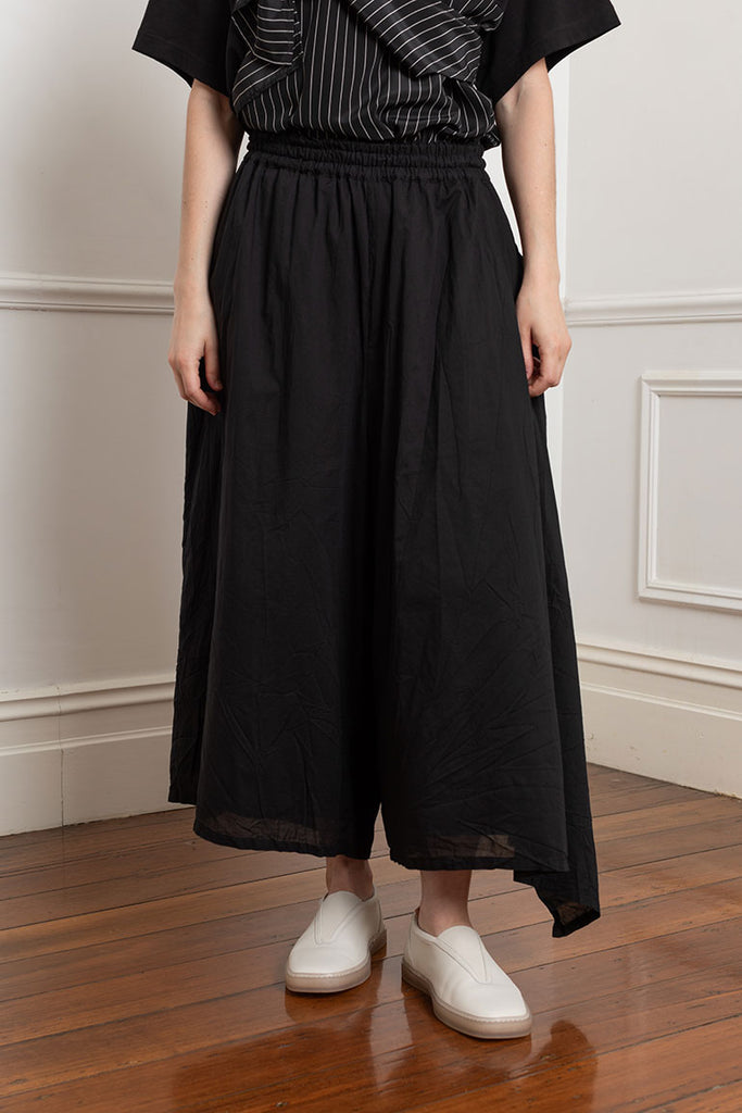 Draped Elastic Waist Pant - Black