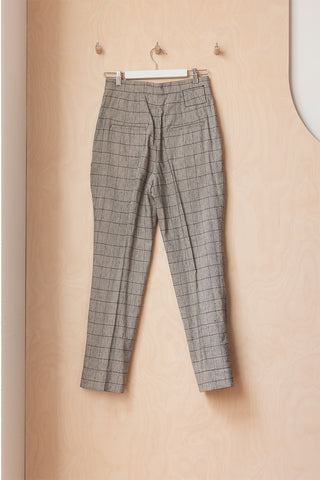 Bassike High Waist Check Pant - Grey